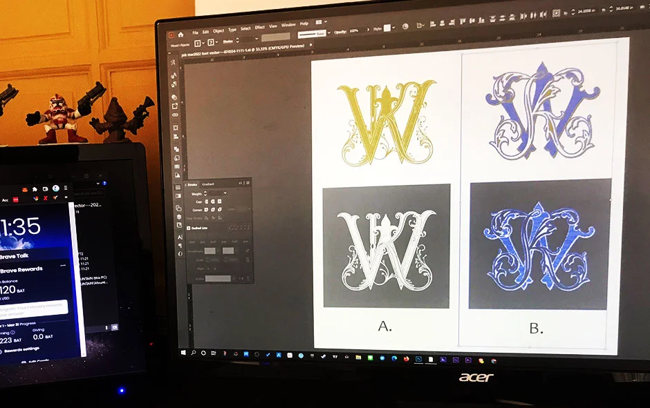 ผลงานออกแบบ2 โลโก้งานแต่งงาน